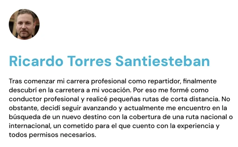 perfil laboral de un camionero conductor