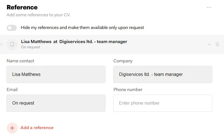 How to write reference in a CV in 2025