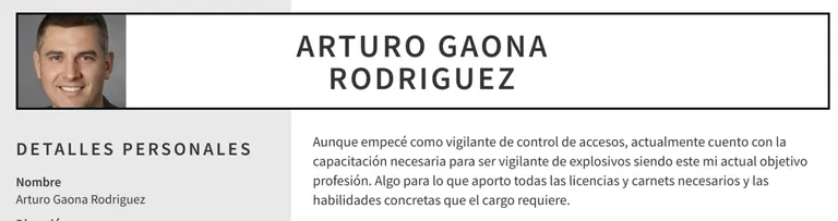 perfil laboral de vigilante sin experiencia