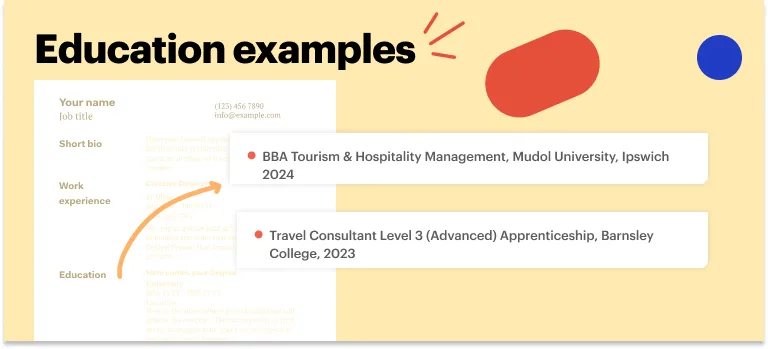 Education Examples Travel Agent CV