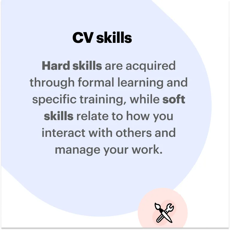 developer skills on a CV