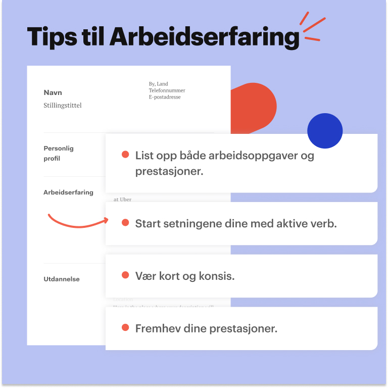 Tips til arbeidserfaring