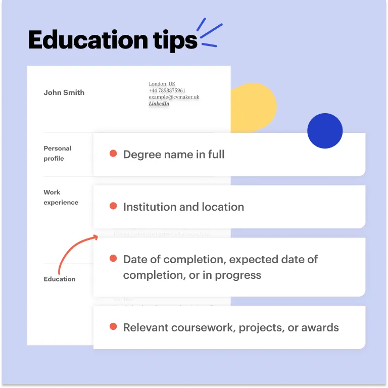 support worker CV education