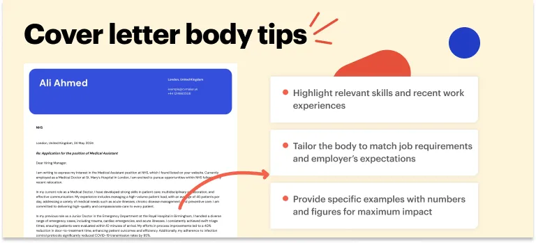 Medical cover letter body tips 