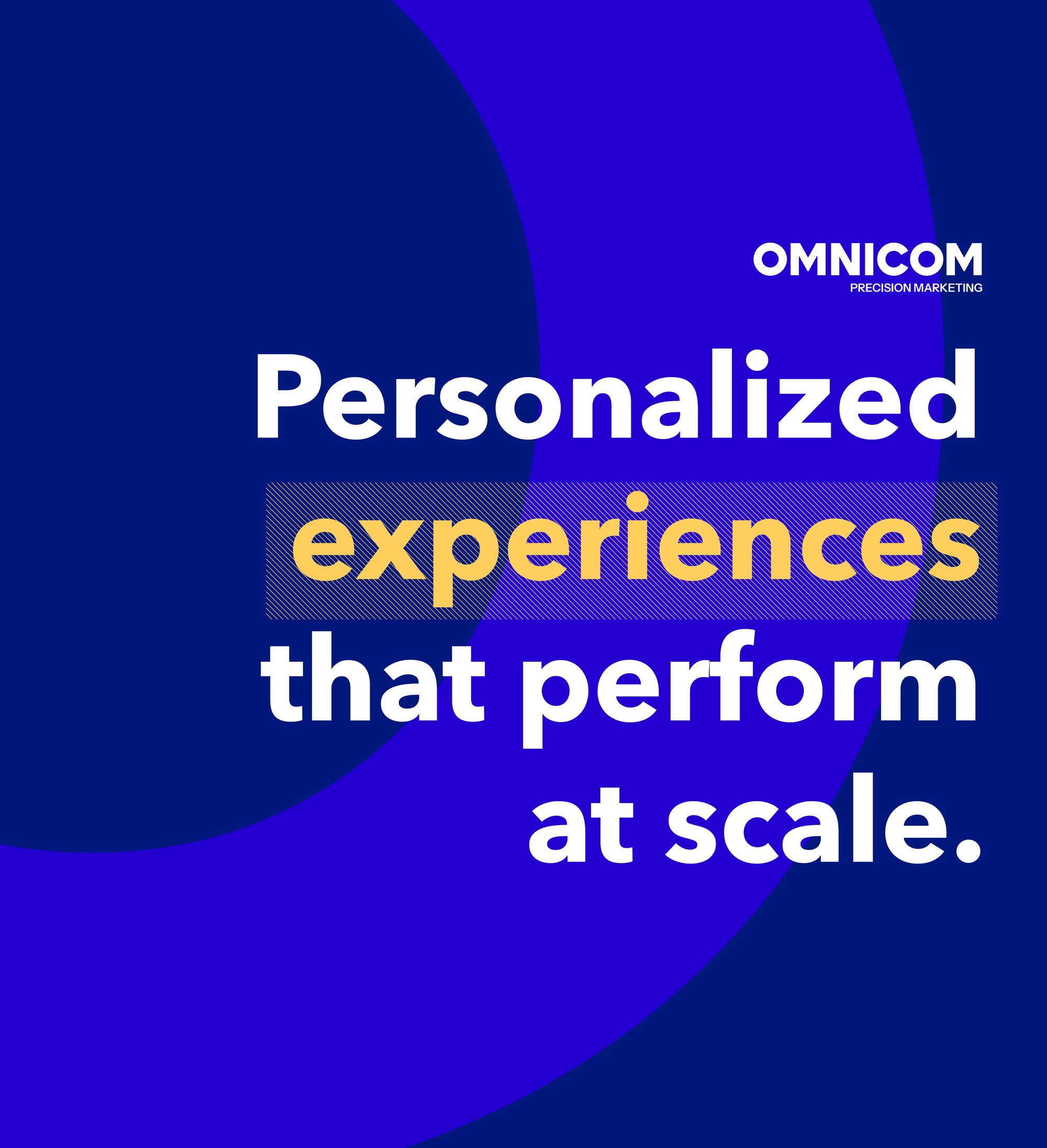 Teaserbild mit einem Omnicom Logo und der Überschrift "Personalized experiences that perform at scale"