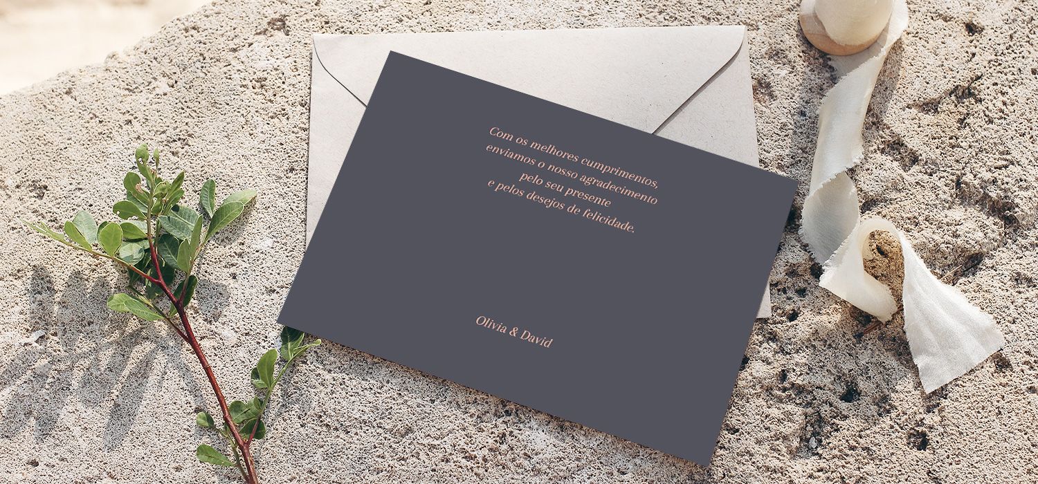 wedding registry thank you card