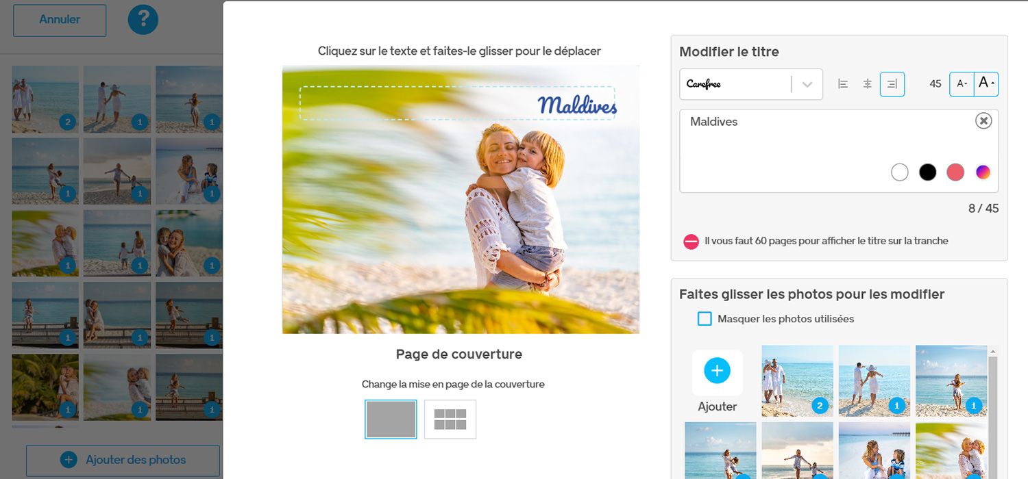 Adding captions and text to your photo book