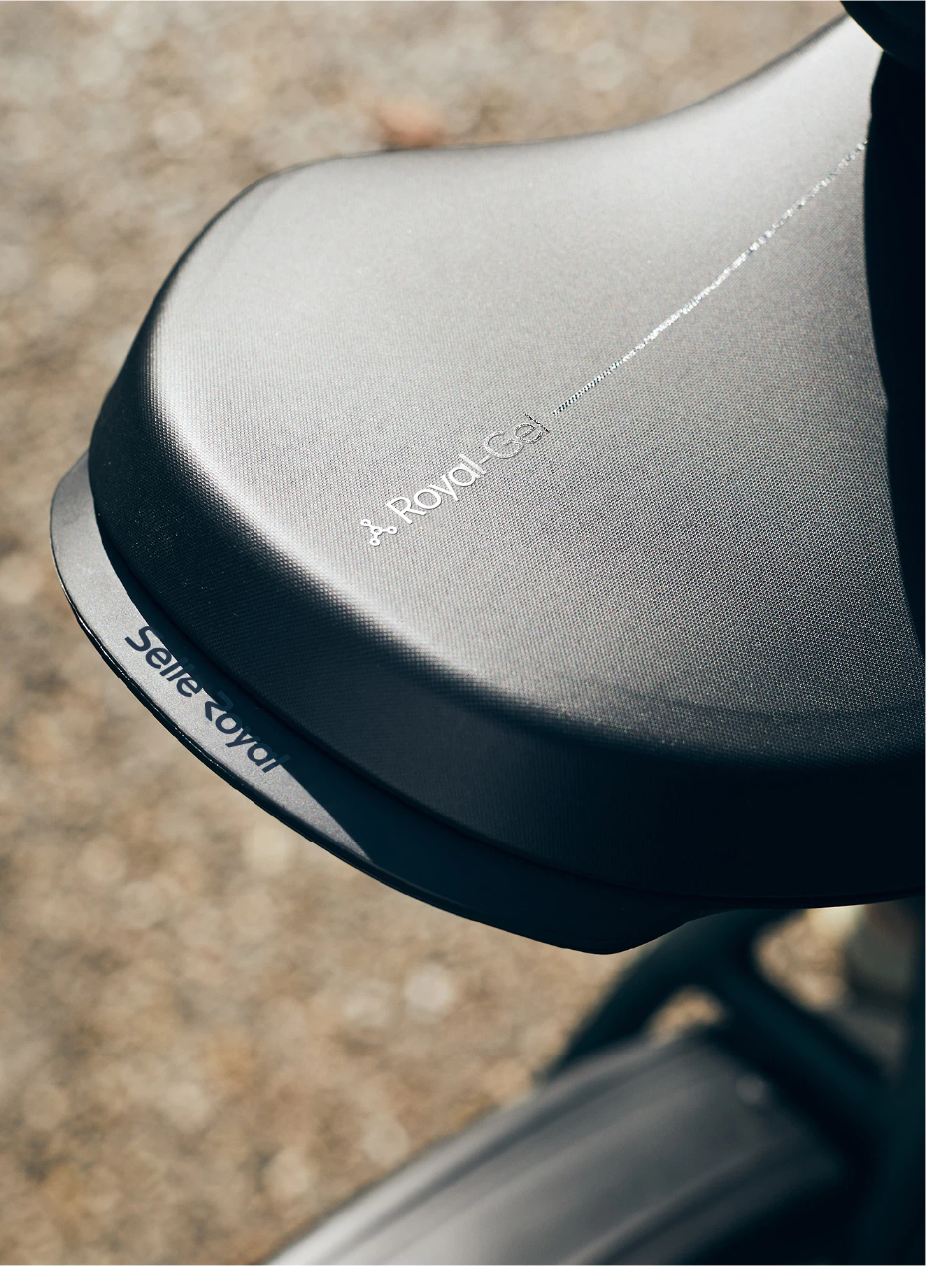 Close up photography of Selle Royal's saddle