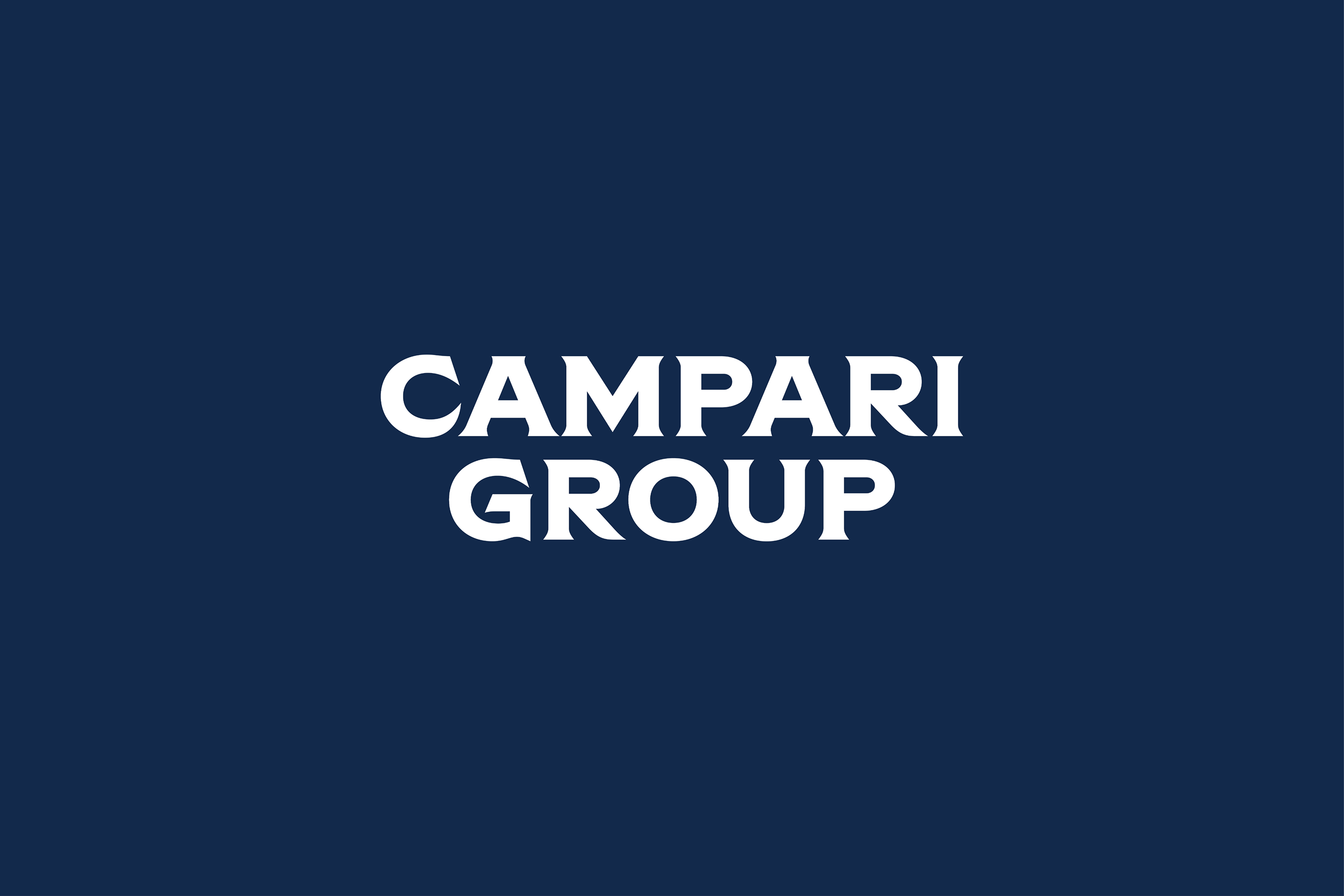White logo "CAMPARI GROUP" on a navy blue background.