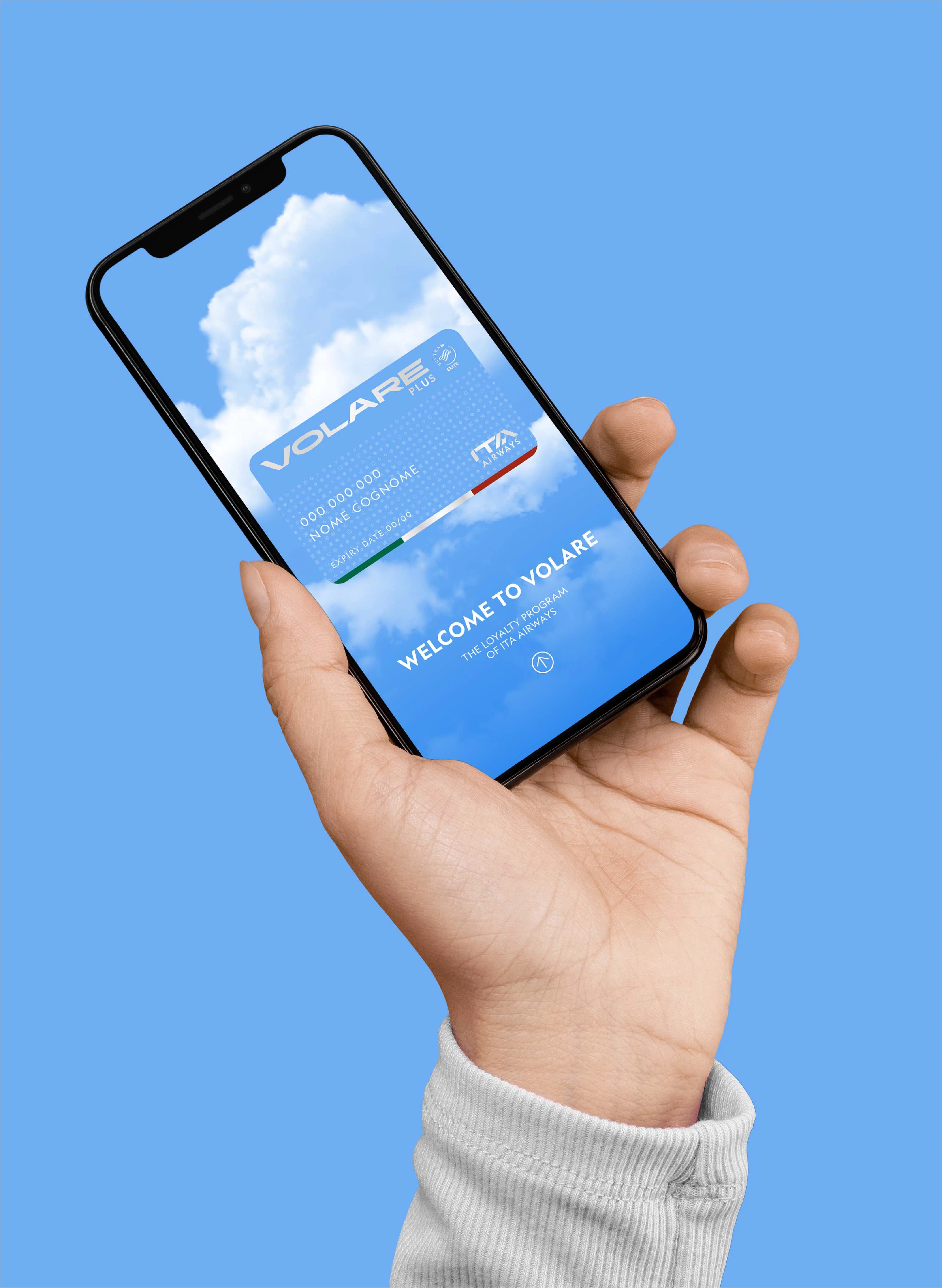 ITA Airways Volare e-card on a smartphone
