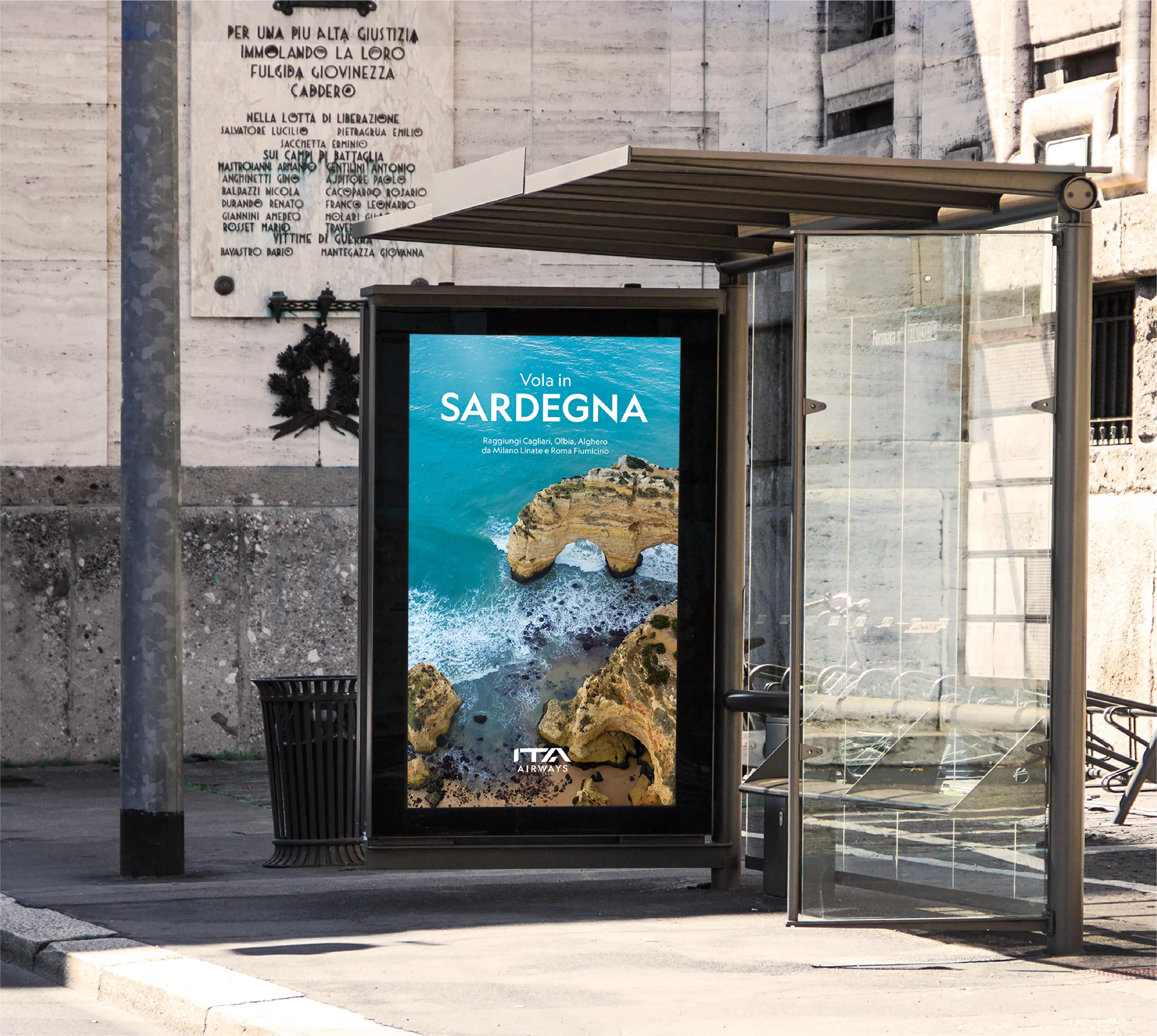 ITA Airways advertising Sardina destination