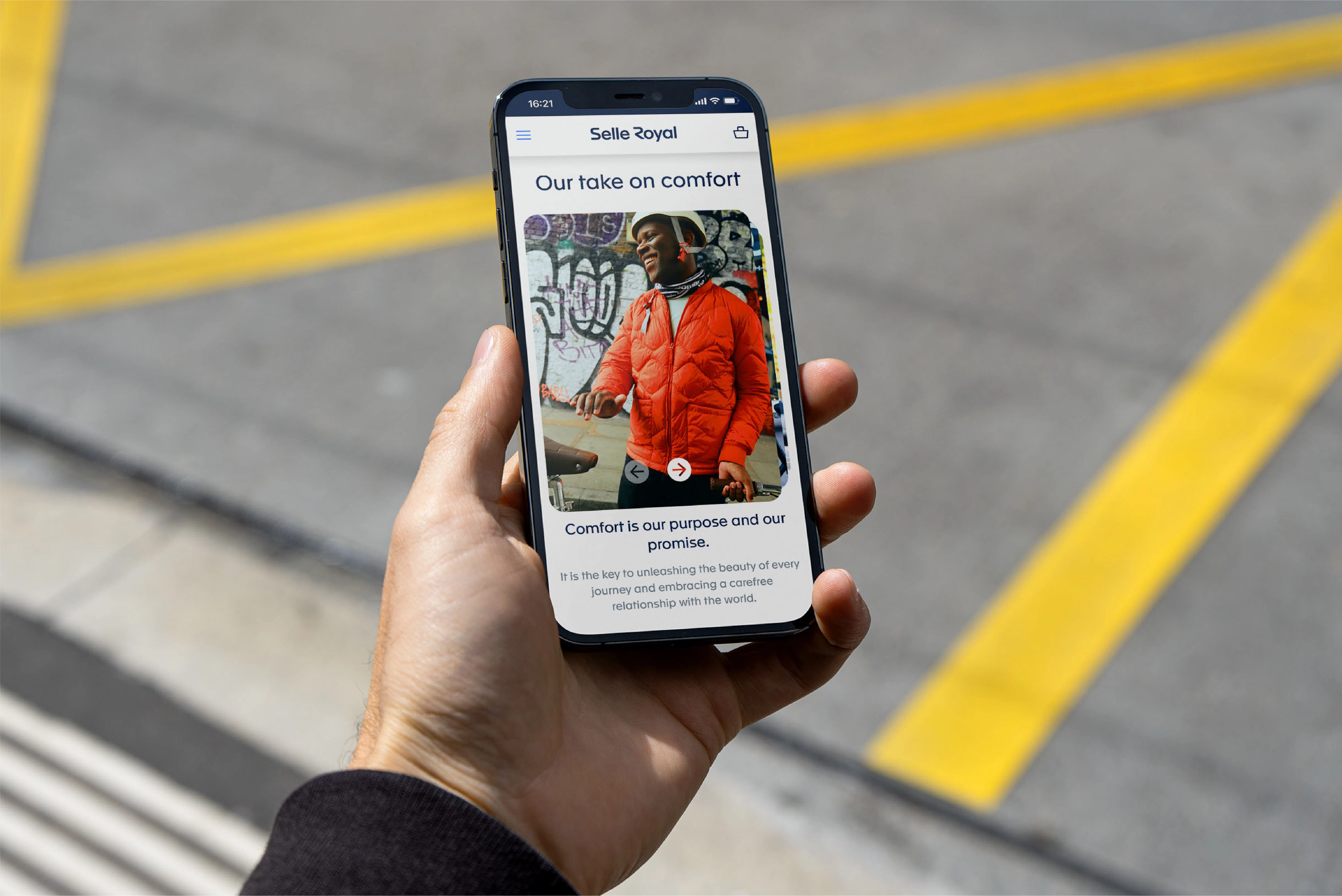 Selle Royal website on mobile