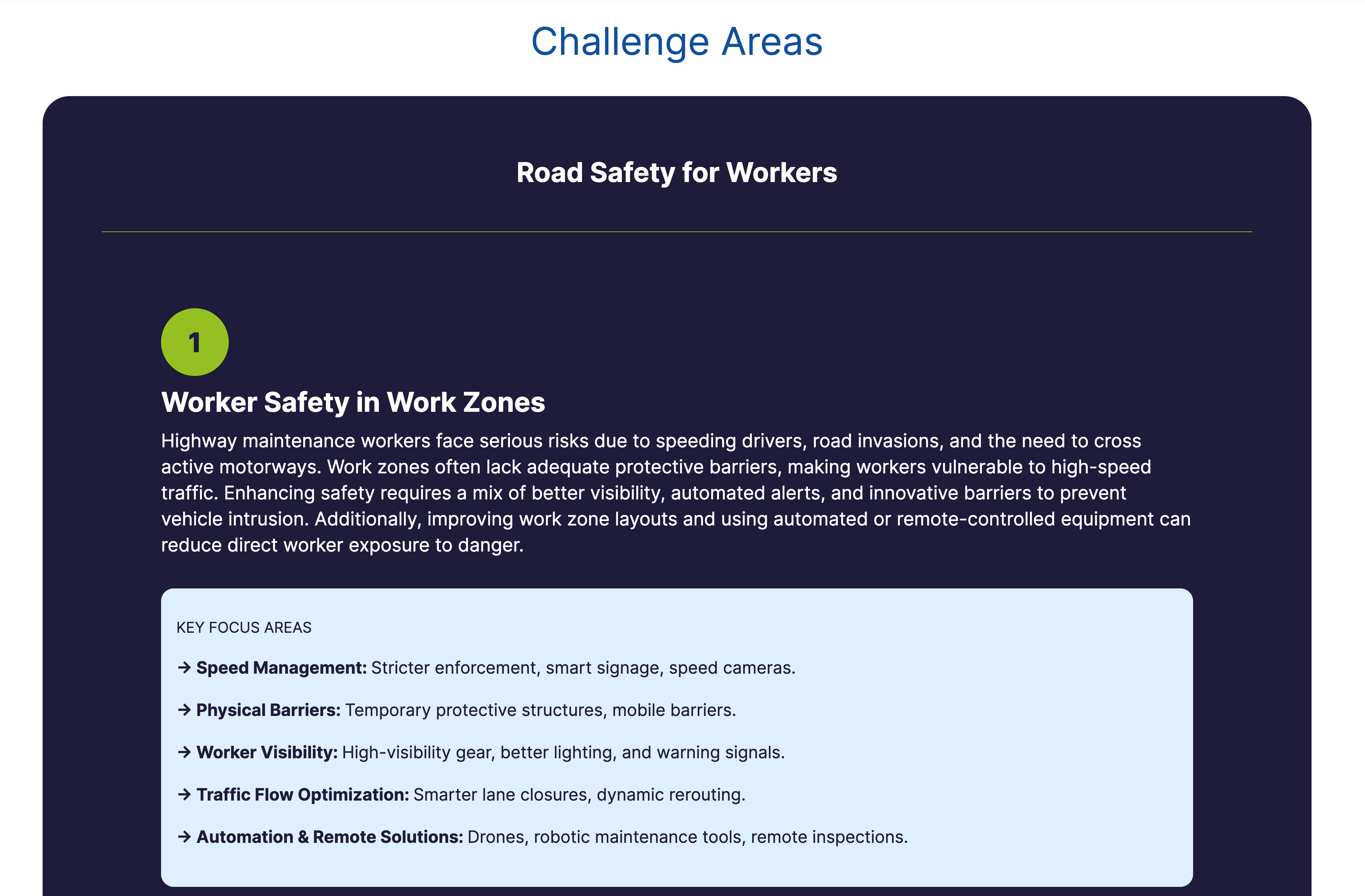 Brisa Group: Challenge Areas