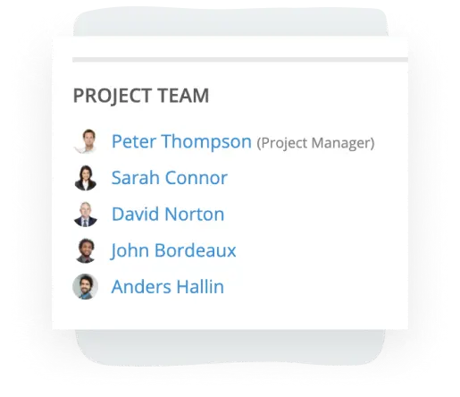 Project Team: Peter, Sarah, David, John, Anders