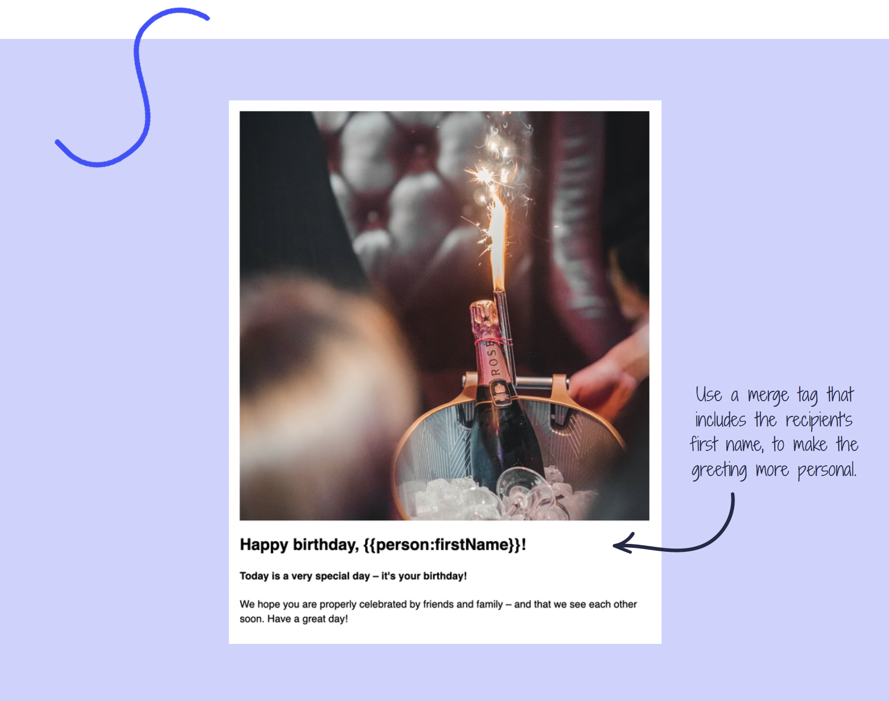 Automation that sends a birthday greeting on the day