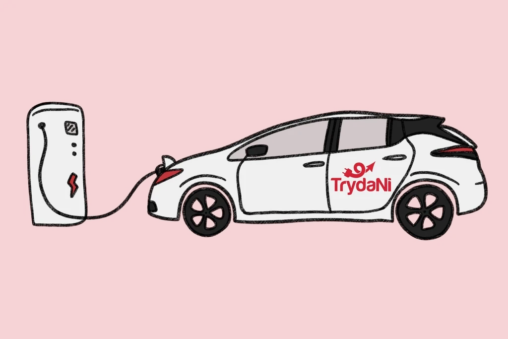 TrydaNi Electric Car Club Wales infographic