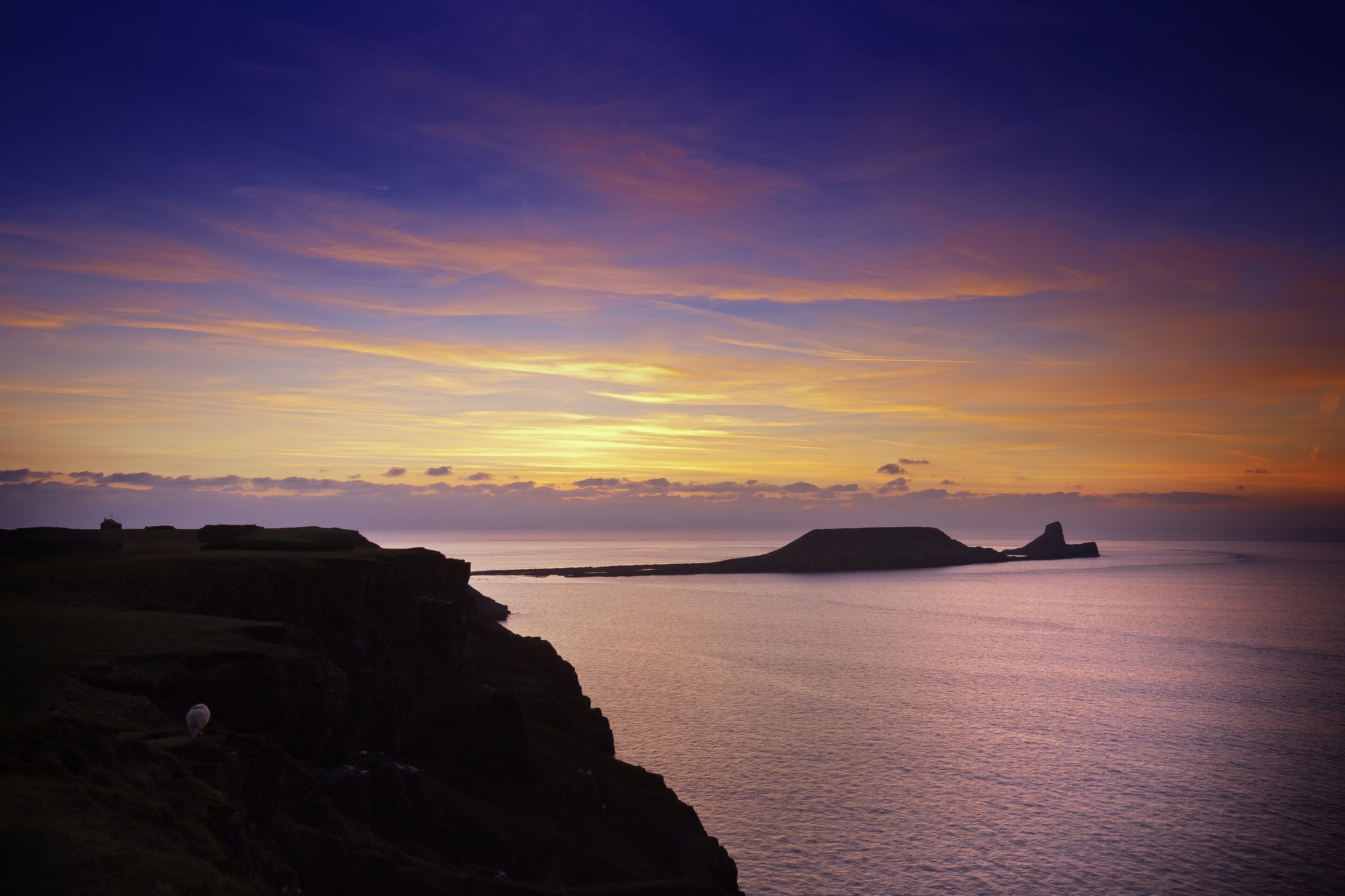 Sunset at Worm's Head in Rhossili