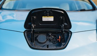 An EV charging port
