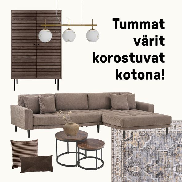 tummat värit korostuvat kotona!