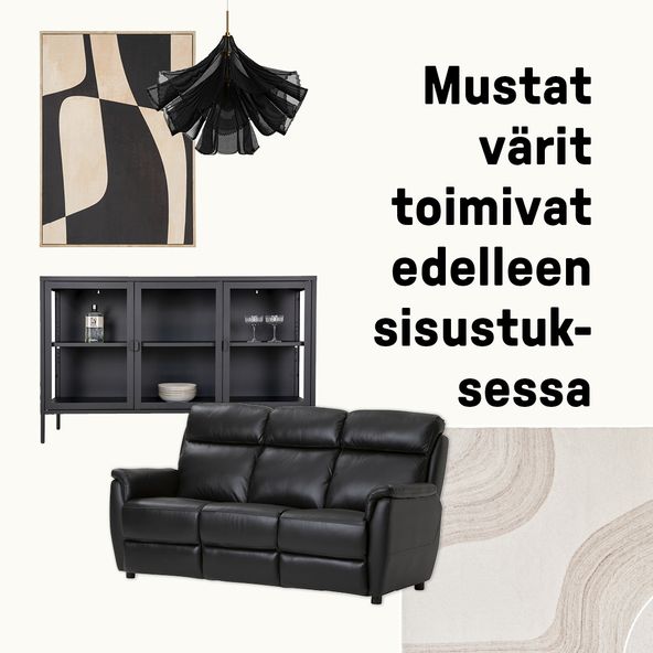 mustat värit toimivat edelleen sisustuksessa