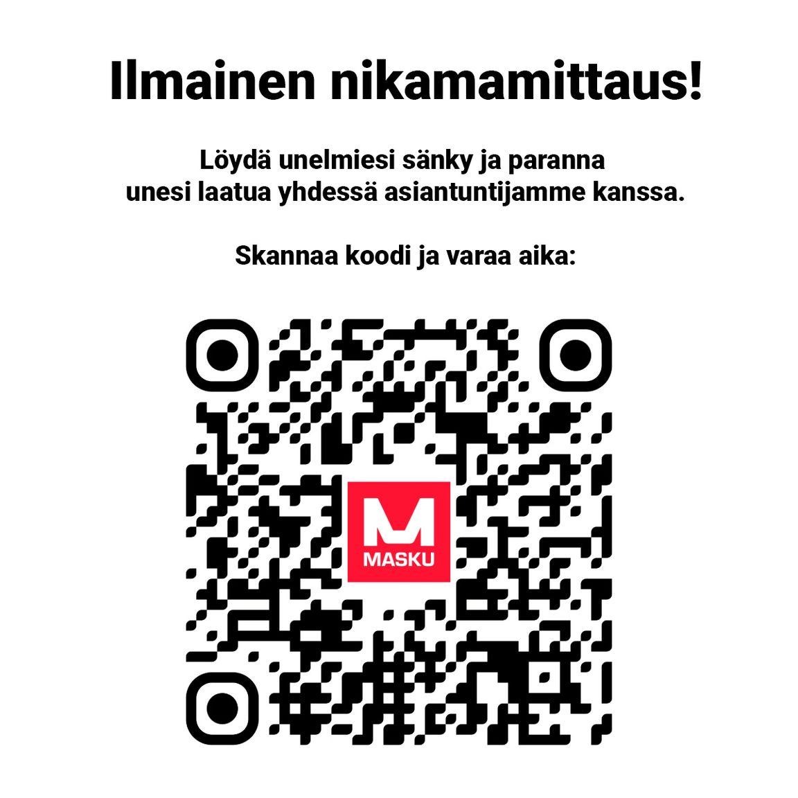 Nikamamittaus QR-koodi Lempäälä