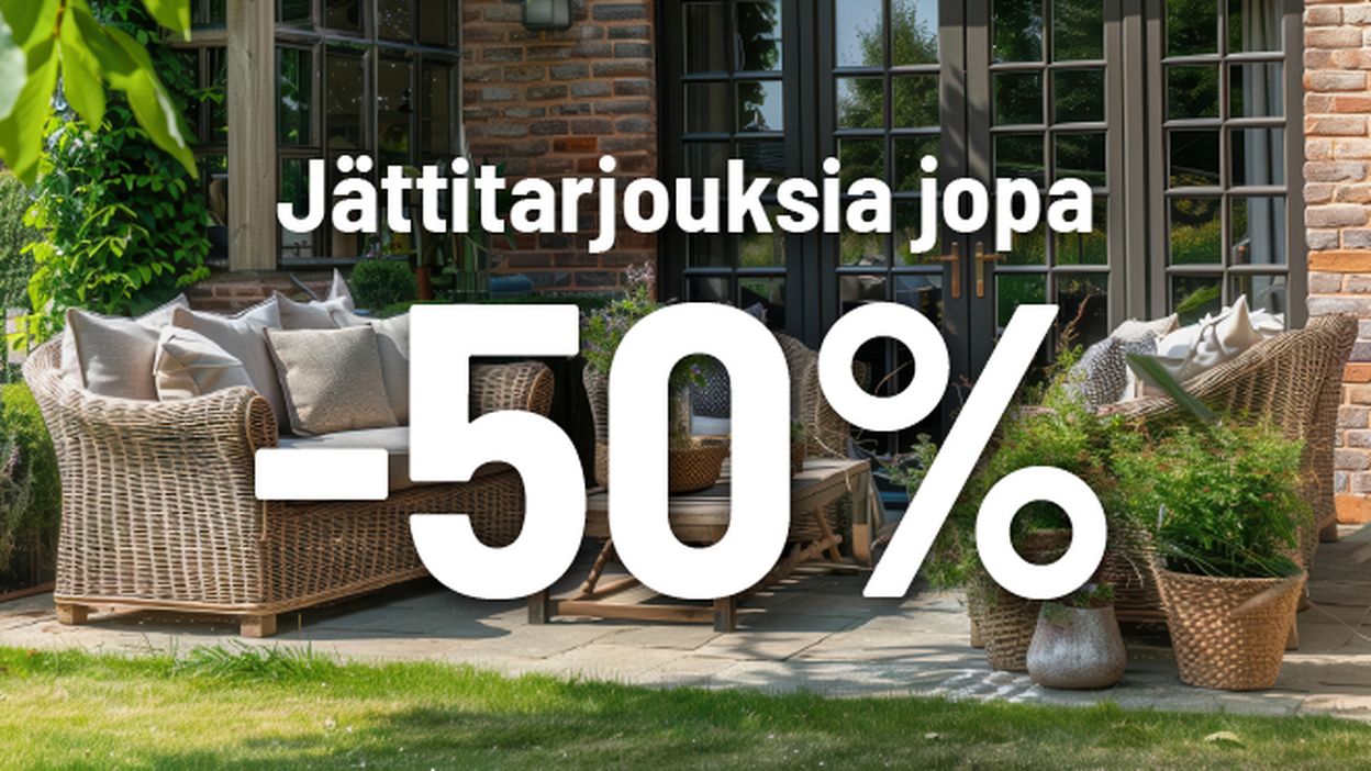 jättitarjouksia jopa -50%