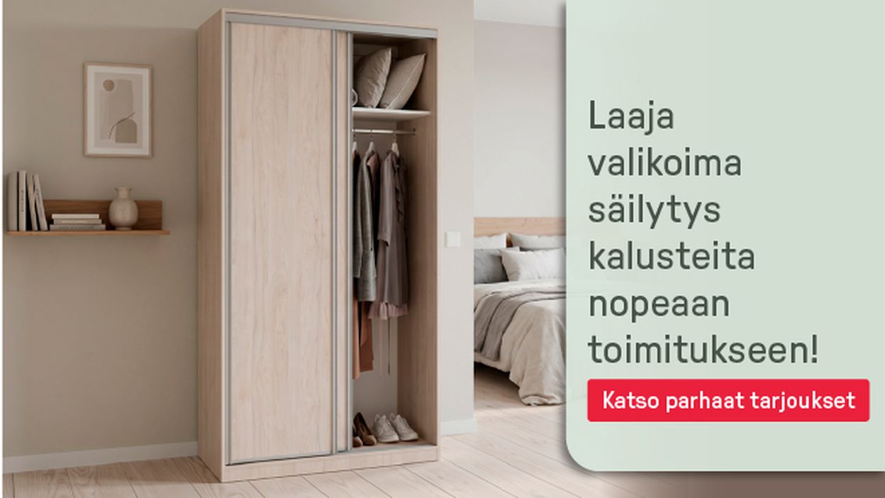 laaja valikoima säilytyskalusteita nopeaan toimitukseen!