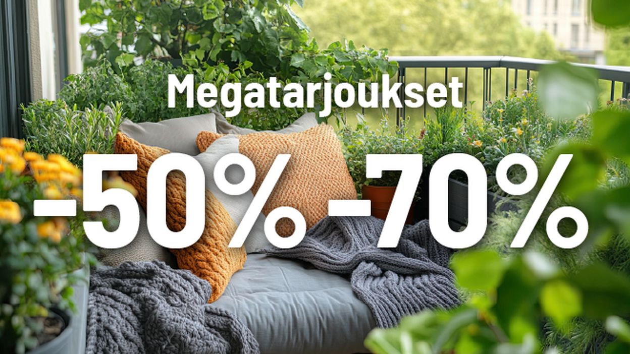 megatarjoukset -50%-70%