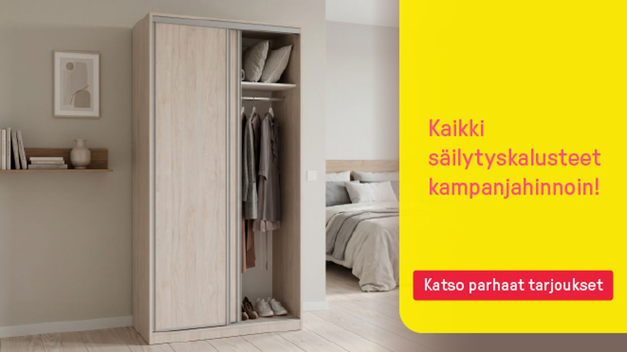kaikki säilytyskalusteet kampanjahinnoin