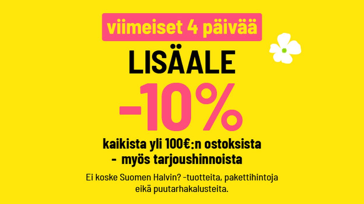 viimeiset 4 päivää lisäale -10%