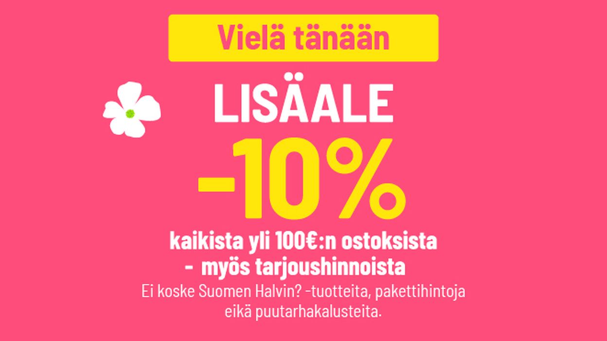 lisäale -10%
