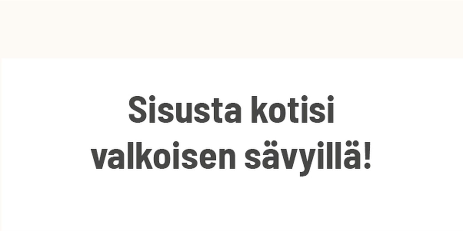sisusta kotisi valkoisen sävyillä!