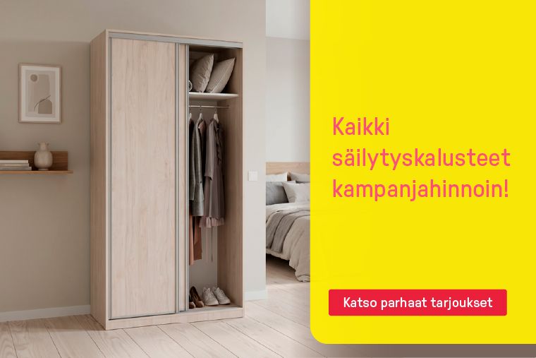 kaikki säilytyskalusteet kampanjahinnoin