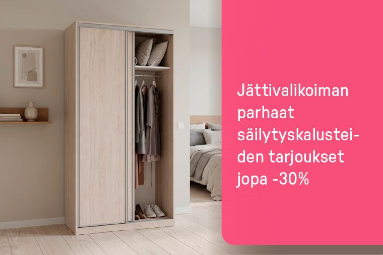 Jättivalikoiman parhaat säilytyskalusteiden tarjoukset jopa -30%