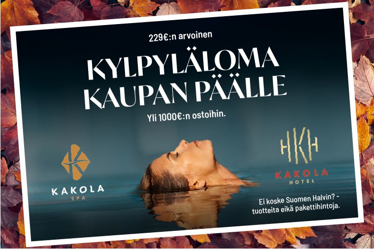 kylpyläloma kaupan päälle