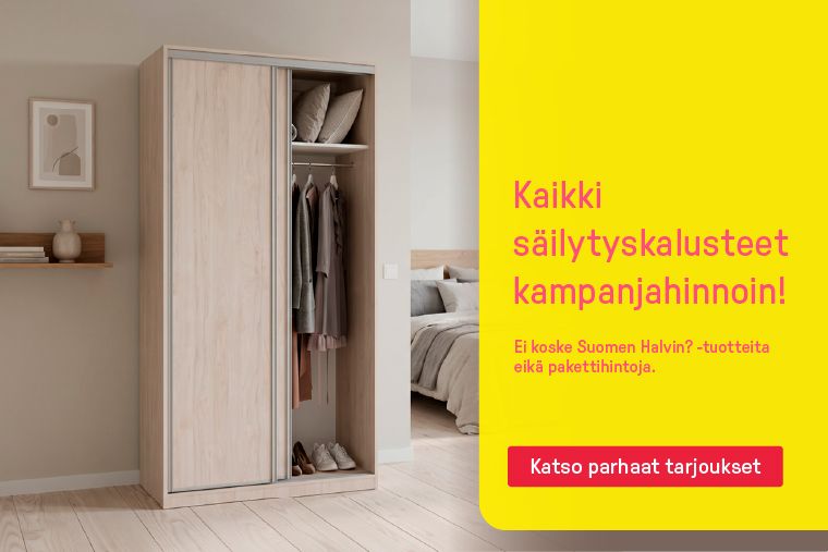 kaikki säilytyskalusteet kampanjahinnoin
