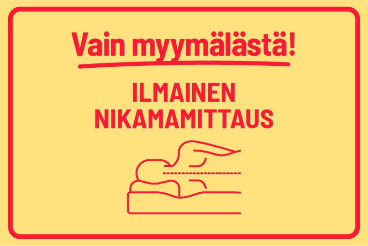 Vain myymälästä nikamamittaus, nikamamittauksella juuri sinulle sopiva patja vaivattomasti