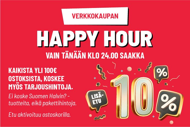 verkkokaupan happy hour!