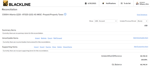 Account Reconciliations in BlackLine