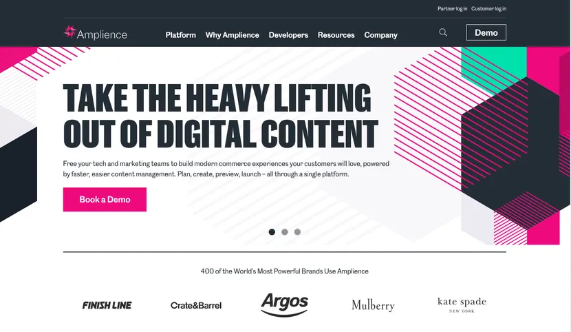 Design of the Amplience website 