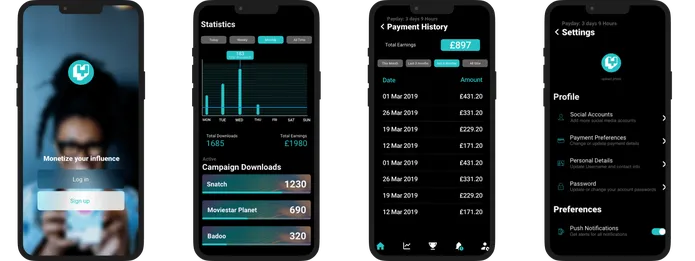Design of Yoke Network mobile app created with React Native 