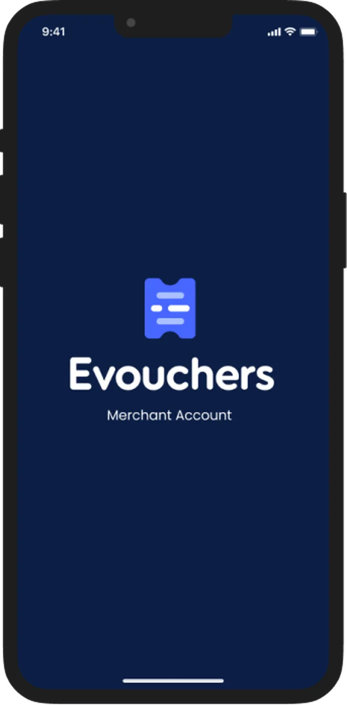 Main screen on the cross-platform mobile app Evouchers