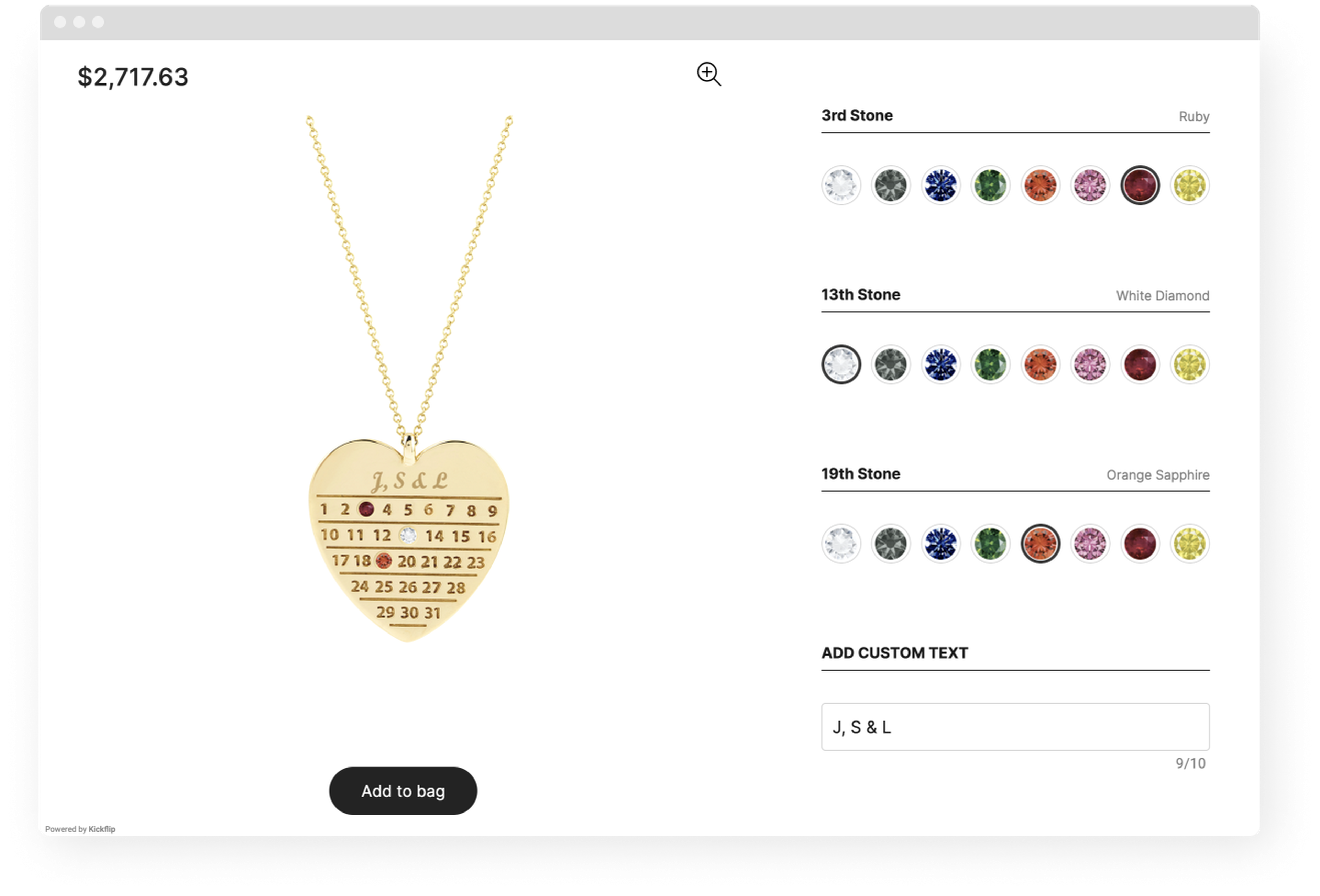 Product customizer app for personalized jewelry | Kickflip