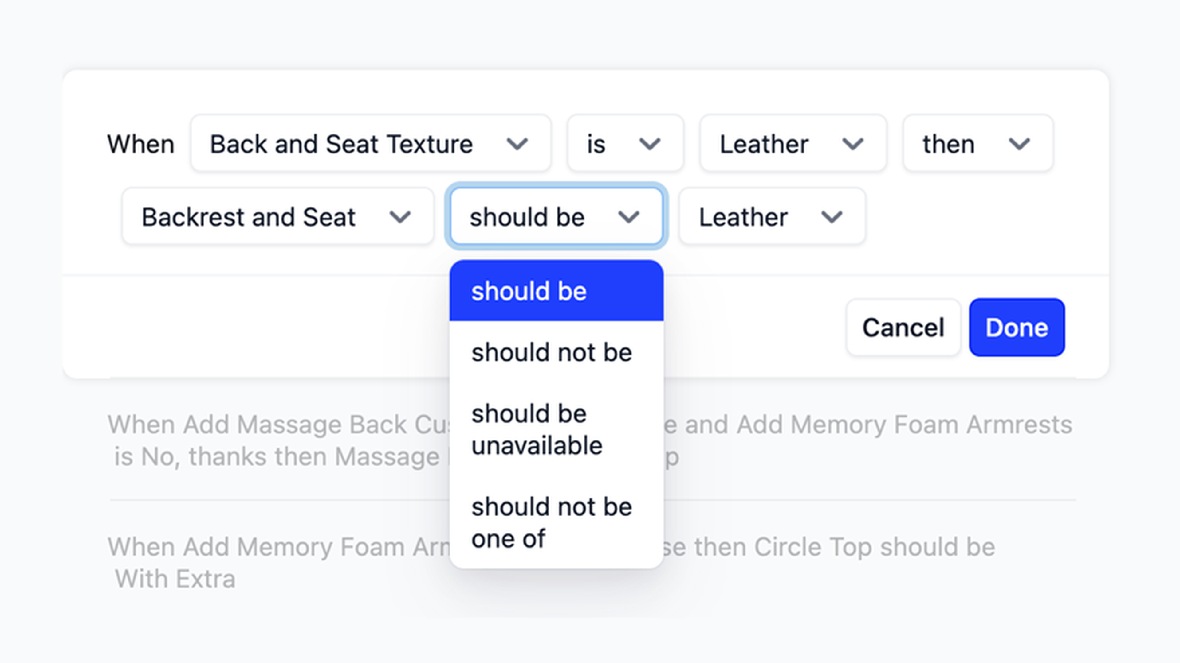 logic rules customizer