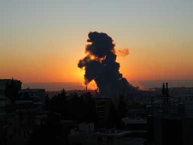 Ein Foto einer Explosion.