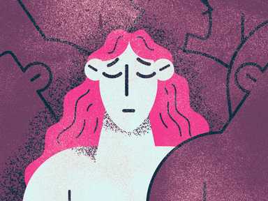 Illustration von Frau in Menschenmenge