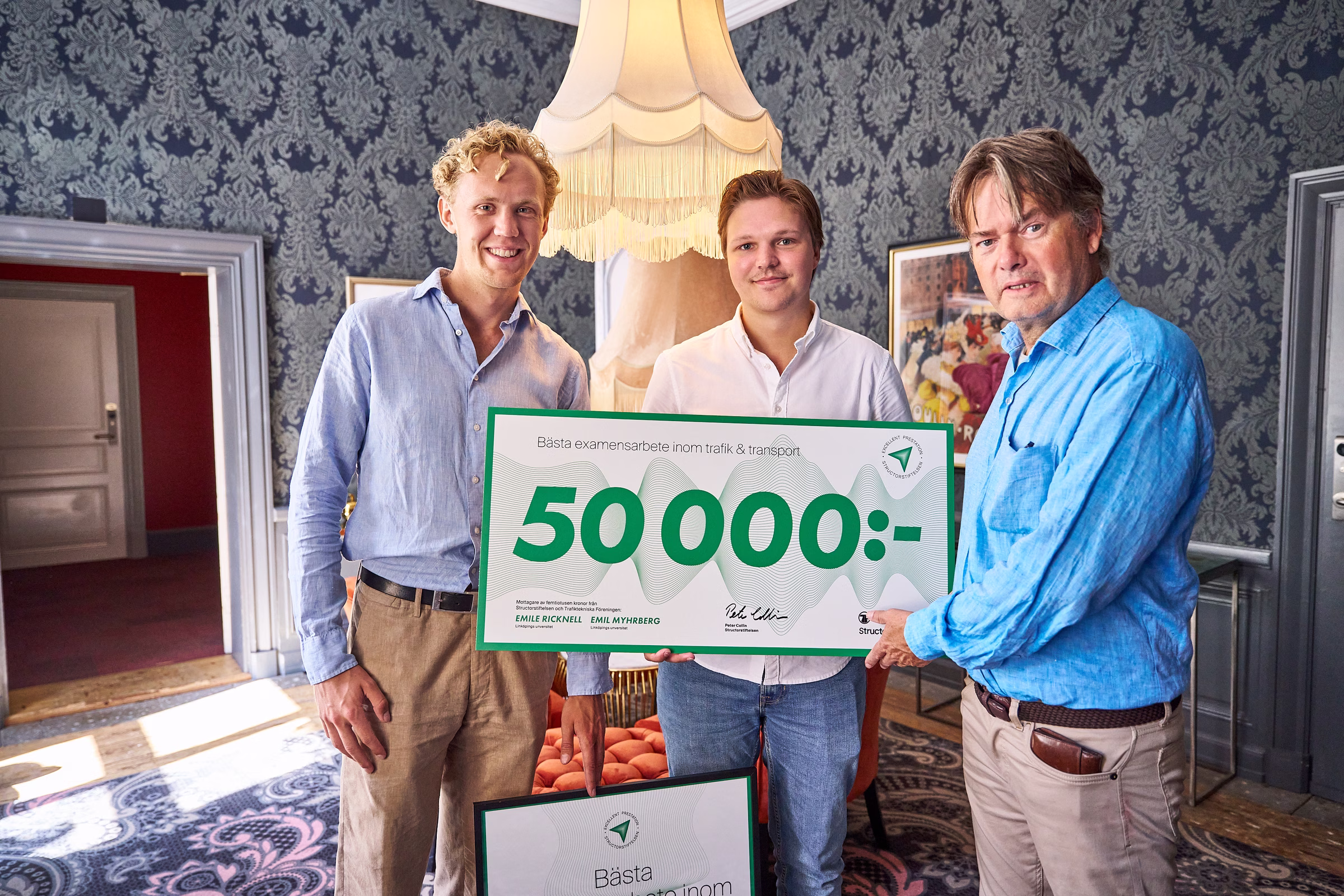 Pristagare bästa examensarbete inom trafik & transport 2025 Emil & Emile
