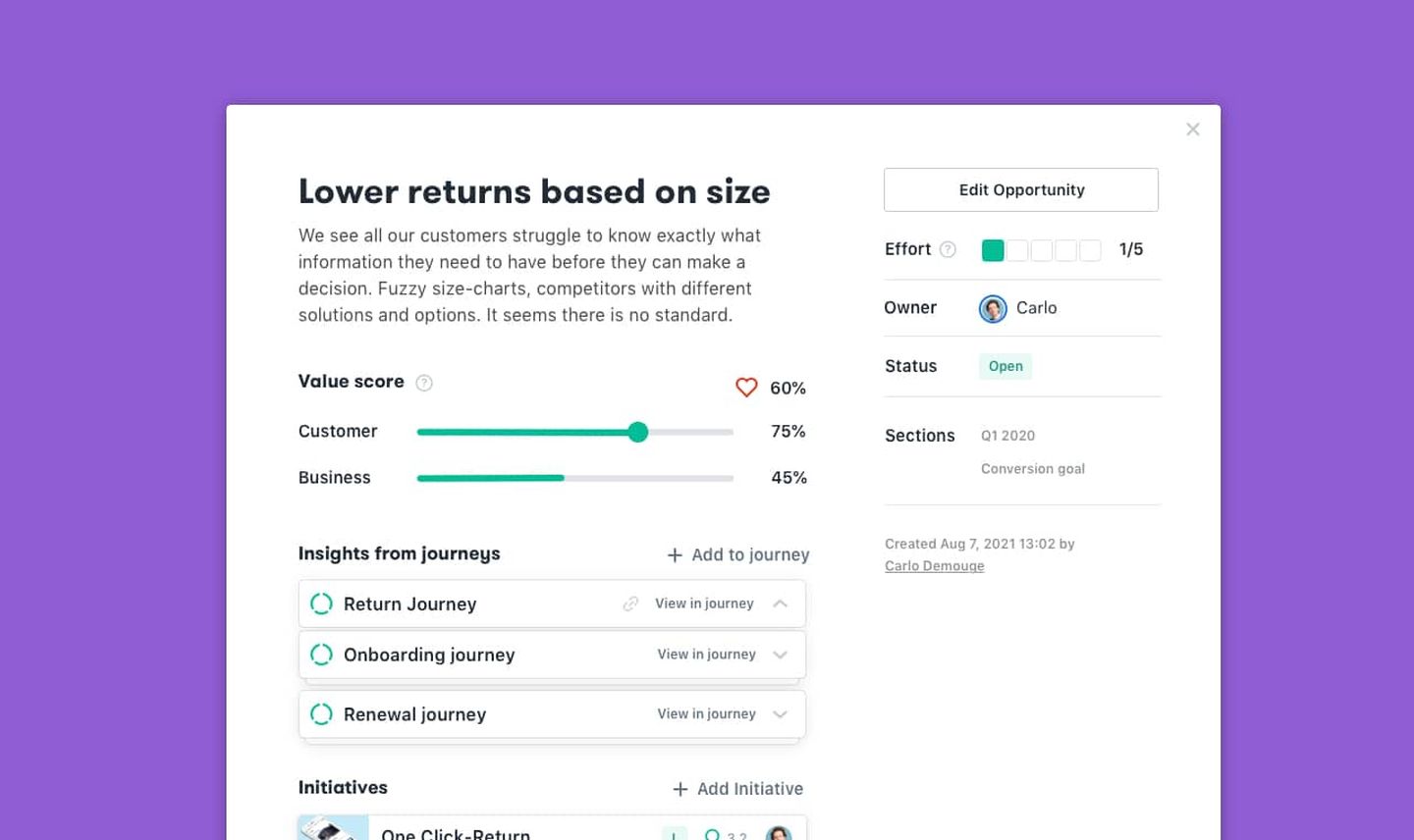 Lower returns based on size