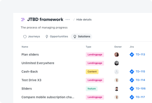 track-solutions-across-jobs-to-be-done