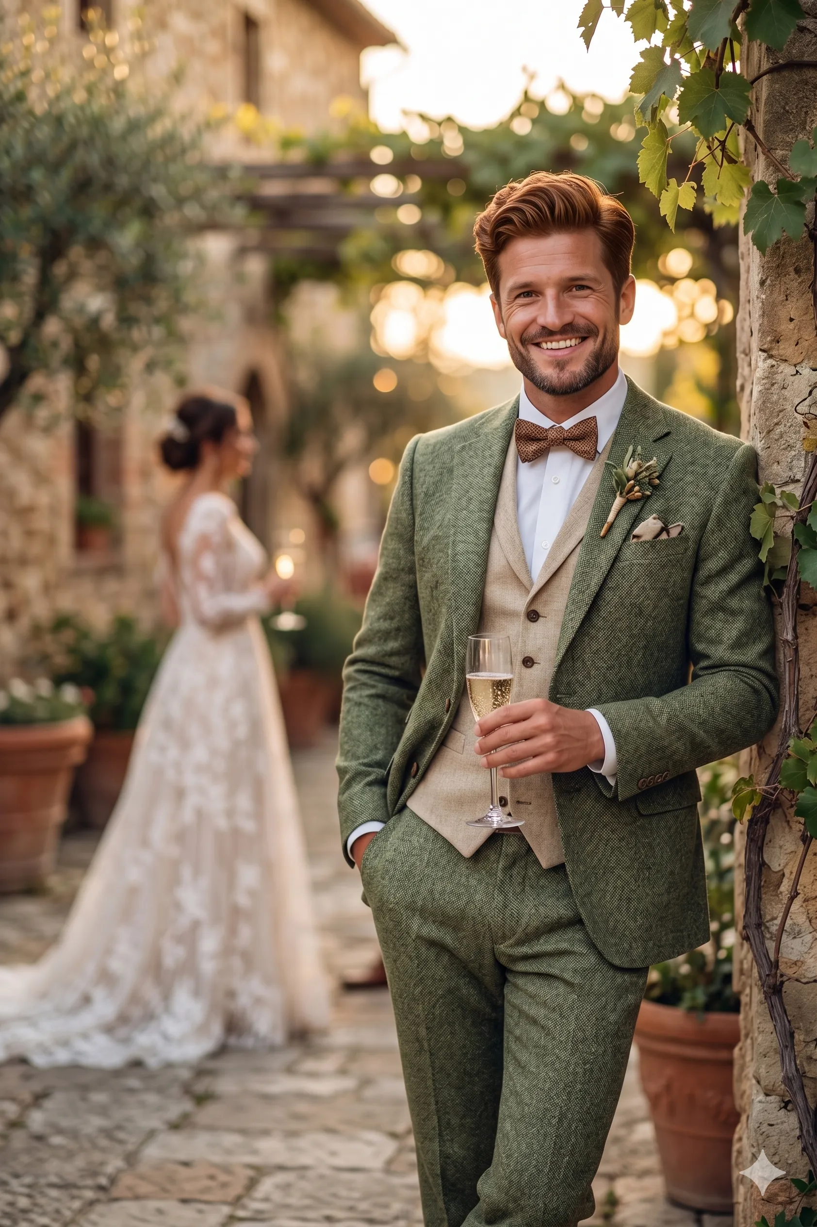 driedelig-groen-trouwpak-man-met-beige-gilet-voor-stijl-in-aardetinten-trend-trouwpakken-mannen
